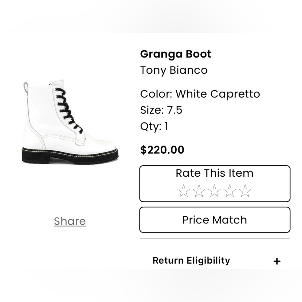 Tony bianco white granga boot